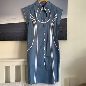 Voodoo Vixen pin-up stewardess dress w hat & pin